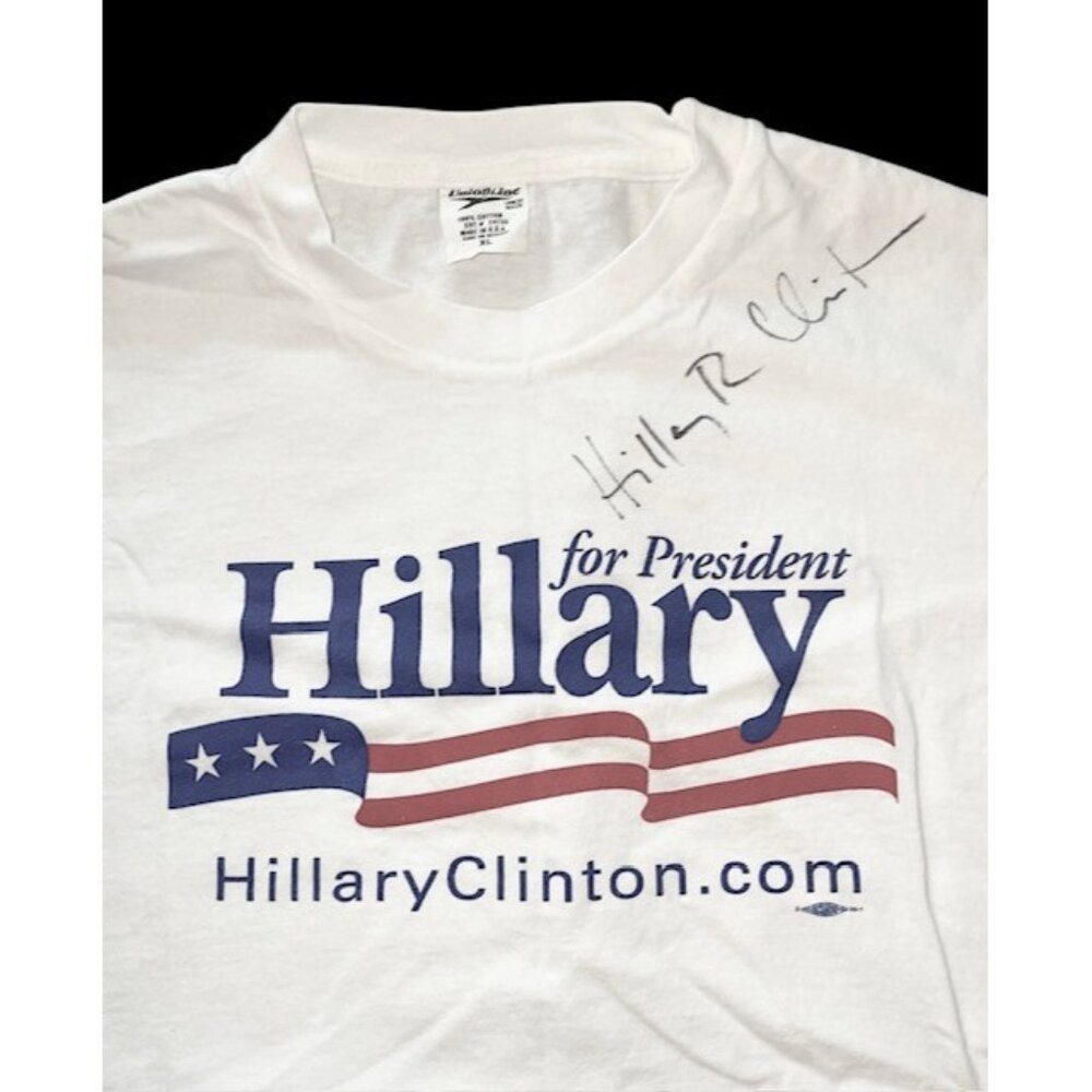 Hillary Clinton Signed Campaign T-Shirt XL Hillary for President Autograph